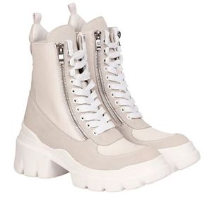 Saint G Kendall Combat Boot Leather Suede Designer Lug Sole Lace-Up Zipper #705